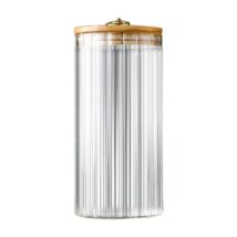 Cukiernica, pojemnik ryflowany z przykrywką bambusowa, rozm. L, 1150 ml 1szt SZK169