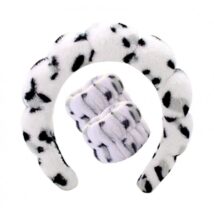 Zestaw opasek kosmetycznych na głowę i nadgarstki panterka biała O540BSZ