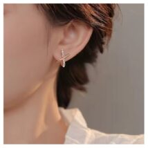 Kolczyki ze stali szlachetnej pozłacanej 14k złotem z cyrkoniami i perełkami KST3333