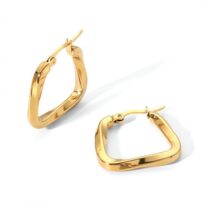 Kolczyki ze stali szlachetnej platerowane 14k złotem, geometryczne KST3321