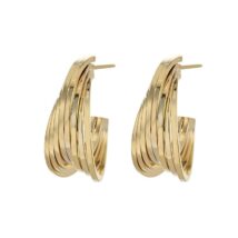 Kolczyki ze stali szlachetnej pozłacanej 14k złotem, sztyft srebro S925 KST3404