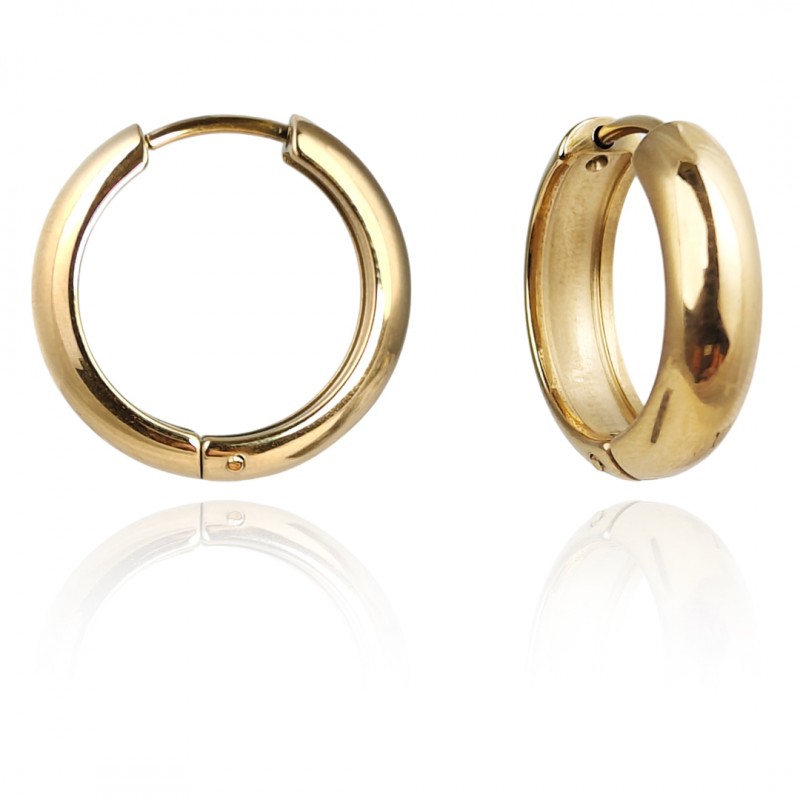 Kolczyki ze stali szlachetnej platerowane 14k złotem 25mm, KOŁA KST3407