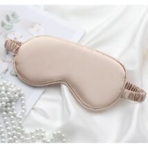 Maska na oczy do spania ELEGANT kremowa satynowa 20 x 9 cm OPK10K