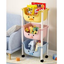 Plastikowy regał na kółkach szafka dziecięca ZWIERZĄTKA 85×37,5×25,5cm PO18KOL