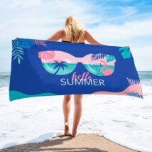 Ręcznik plażowy prostokątny niebieski HELLO SUMMER 150×70 REC54WZ9