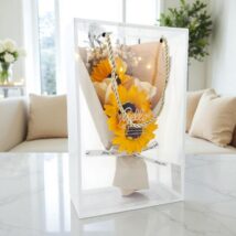 Bukiet zapachowych kwiatów mydlanych w pudełku na prezent, świecące LED BUK15