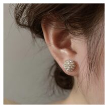 Kolczyki ze stali szlachetnej platerowane złotem, perełki i cyrkonie, sztyftKST3148