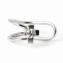 Kolczyki nausznica srebrny krzyżyk cyrkonią K691WZ3S