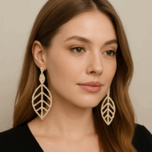 Kolczyki kryształowe, ozdobne, wiszące złote K1503Z