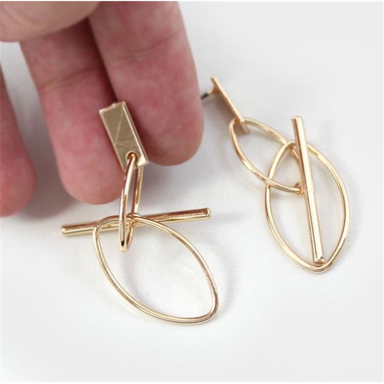 KOLCZYKI MODUŁOWE ŁEZKI ZŁOTE - obrazek 3