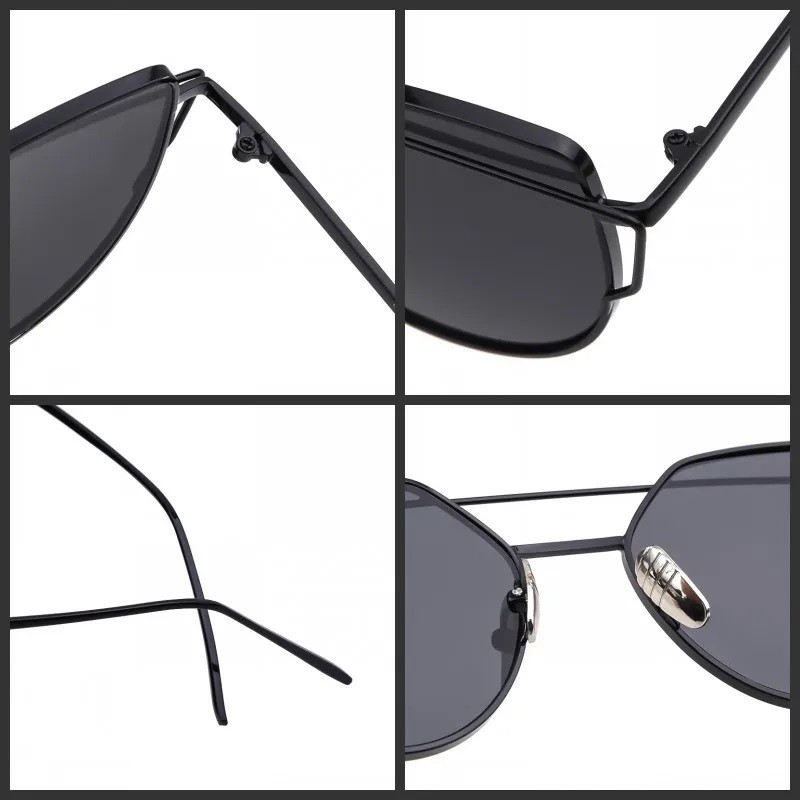 Okulary przeciwsłoneczne GLAM ROCK FASHION Niebieskie Transparentne OK21WZ15 - obrazek 4