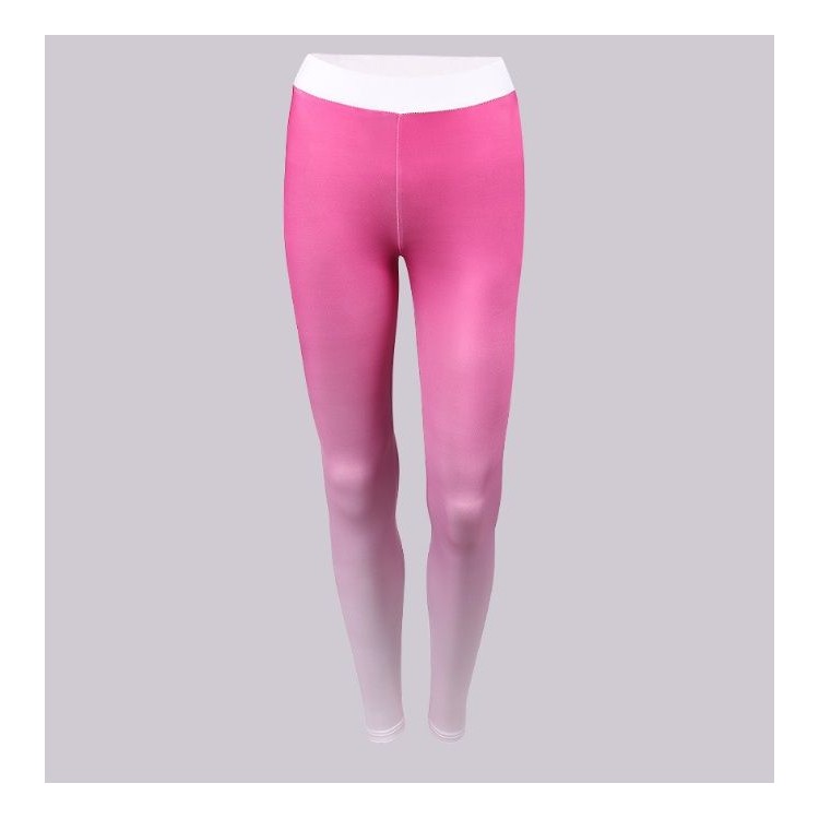 Sportowe Legginsy Fitness Trening Różowo Białe L LEG12L - obrazek 5