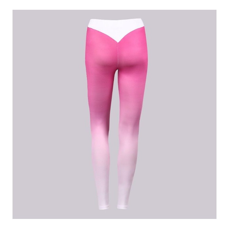 Sportowe Legginsy Fitness Trening Różowo Białe L LEG12L - obrazek 7