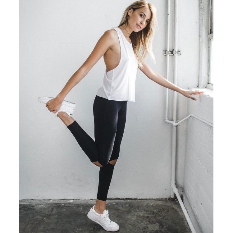 Sportowe Legginsy Fitness Trening Czarne M LEG19M - obrazek 4