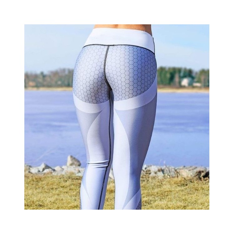 Sportowe Legginsy Fitness Trening Szare L LEG21L - obrazek 4