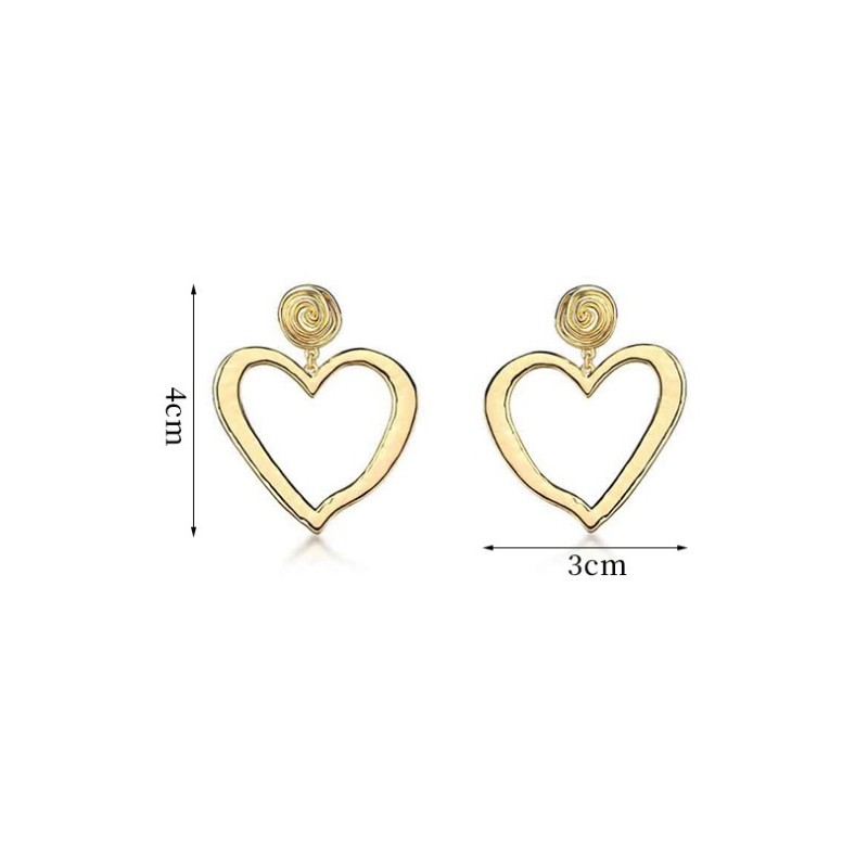 Kolczyki wiszące złote kolekcja serca K1268 - obrazek 4