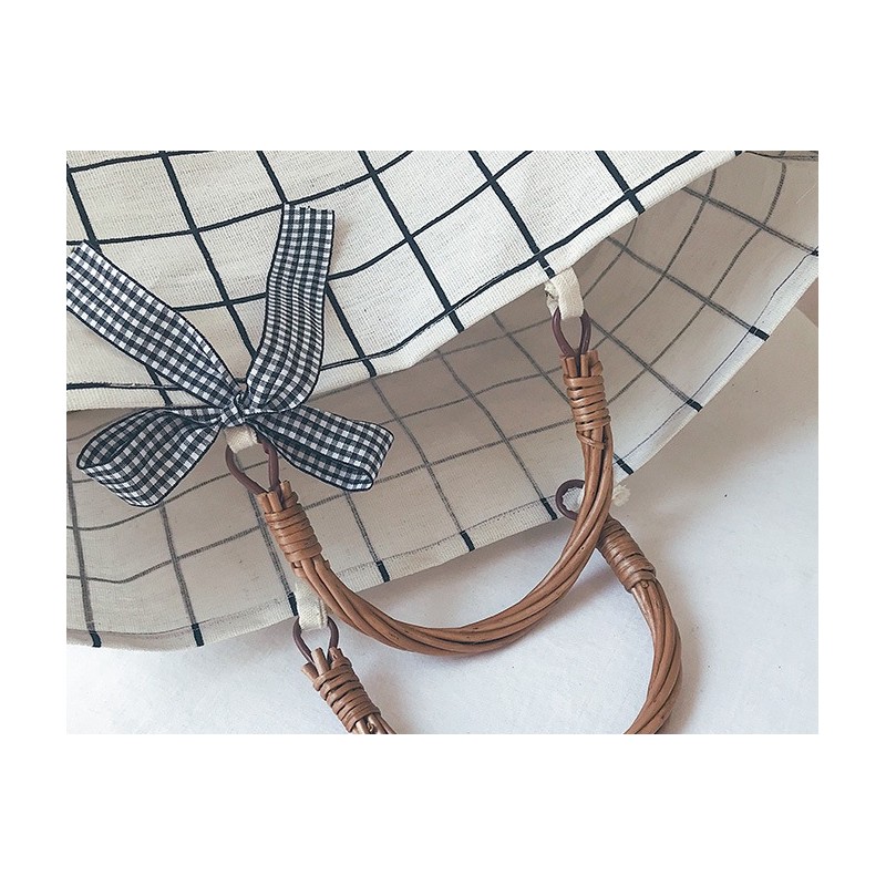 Torebka wiklinowa worek do ręki T199WZ2 krata - obrazek 4