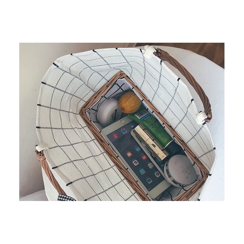 Torebka wiklinowa worek do ręki T199WZ2 krata - obrazek 5