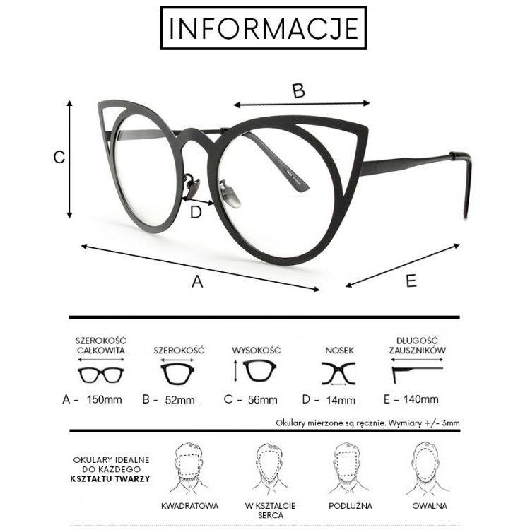 OKULARY "ROYAL CAT EYES" - BIAŁE Z NIEBIESKIM OK70WZ5 - obrazek 3