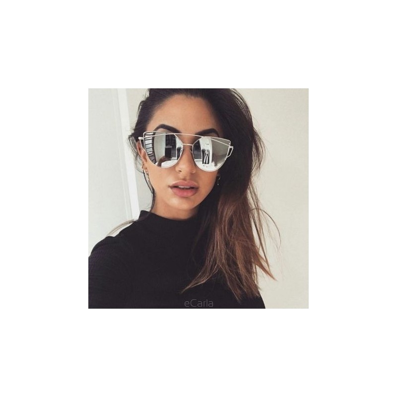 Okulary przeciwsłoneczne GLAM ROCK FASHION Lustrzanki Srebrne OK21WZ6 - obrazek 4