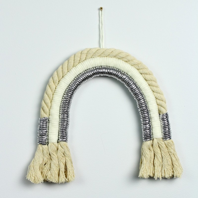 Wisząca ozdoba na ścianę tęcza makrama OZD10S - obrazek 3