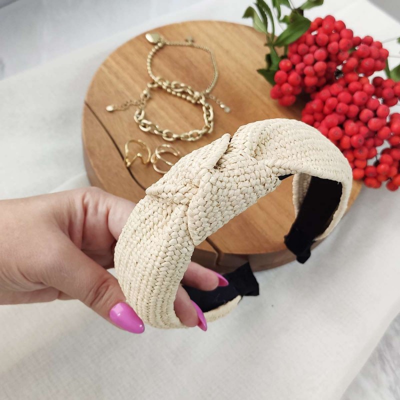 Opaska turban wiklinowa pleciona O286K - obrazek 3