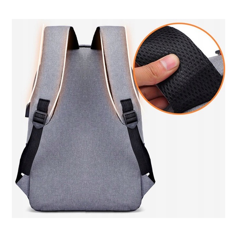 Plecak sportowy USB szary PL150WZ2 - obrazek 7