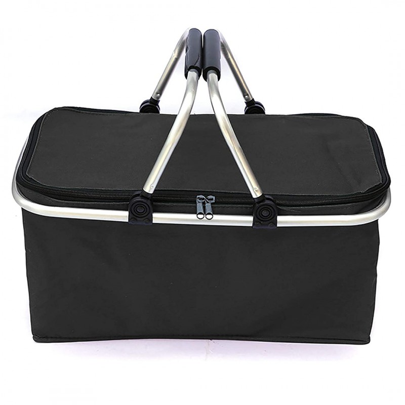 Składany kosz termiczny na zakupy, piknik 47x27x23cm KP01WOD - obrazek 3