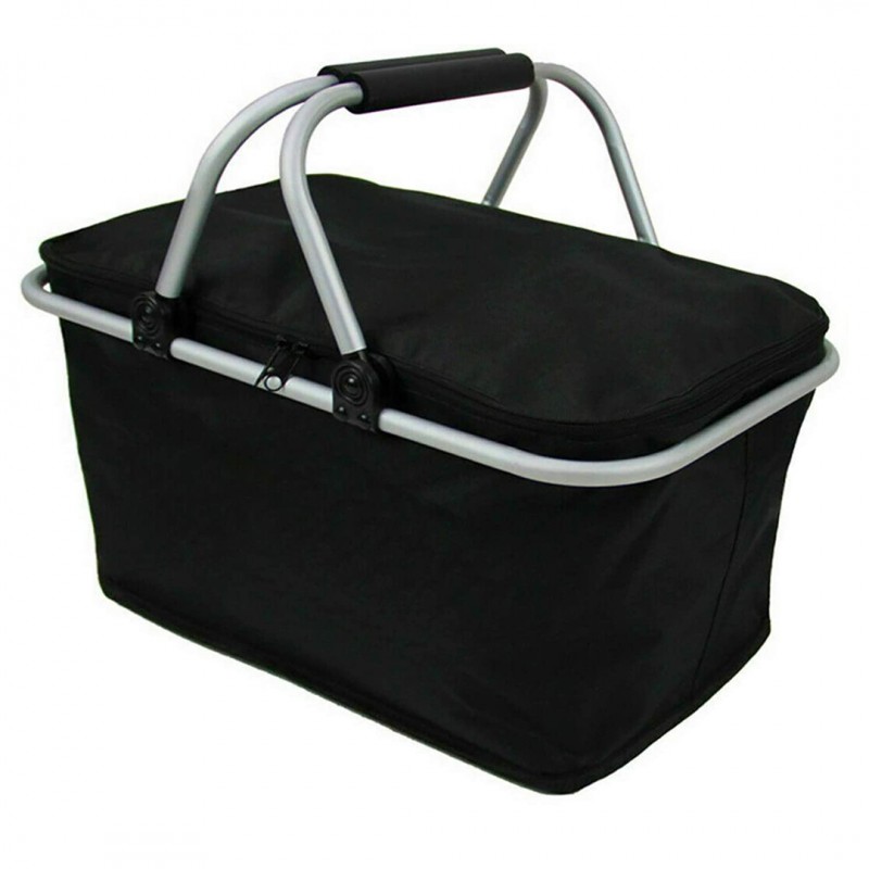 Składany kosz termiczny na zakupy, piknik 47x27x23cm KP01WOD - obrazek 4