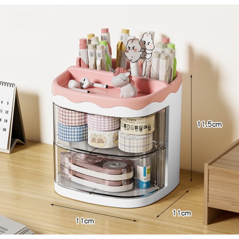 Szkatułka organizer różowy z szufladkami CB30R - obrazek 3