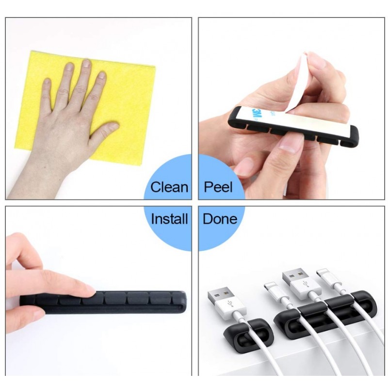 Uchwyt na 5 kabli przyklejany organizer ODK01 - obrazek 3