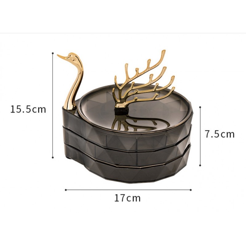 Organizer na biżuterię w kształcie łabędzia szafeczka z szufladkami CB35 - obrazek 5