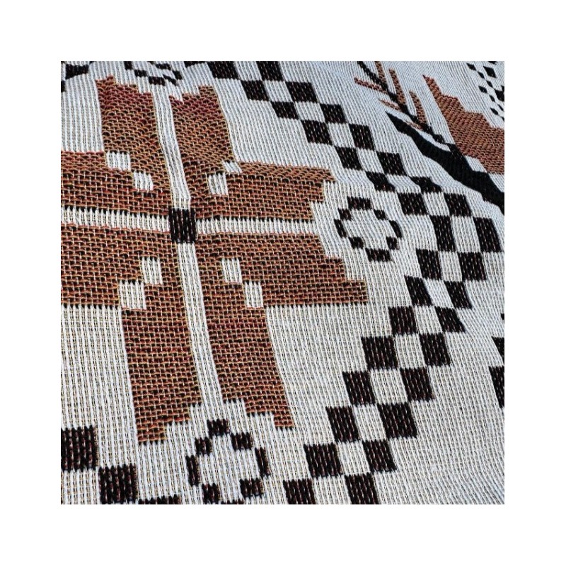 Koc BOHO pleciony, narzuta dwustronny frędzle 130x180cm KOC15WZ1 - obrazek 6