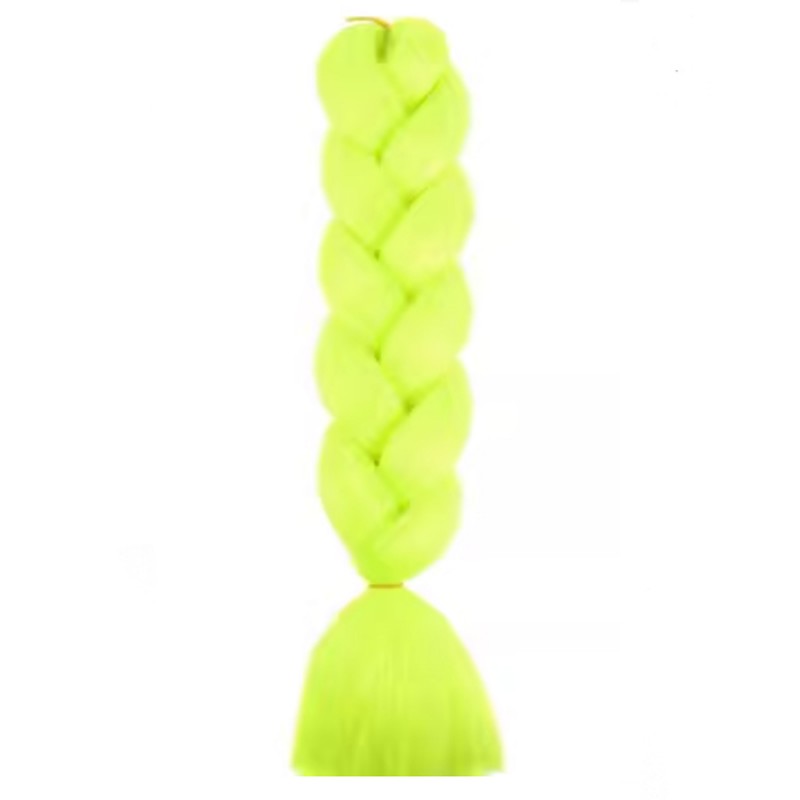 Syntetyczne włosy 120 cm gęste jednokolorowe limonka WLS43 - obrazek 4