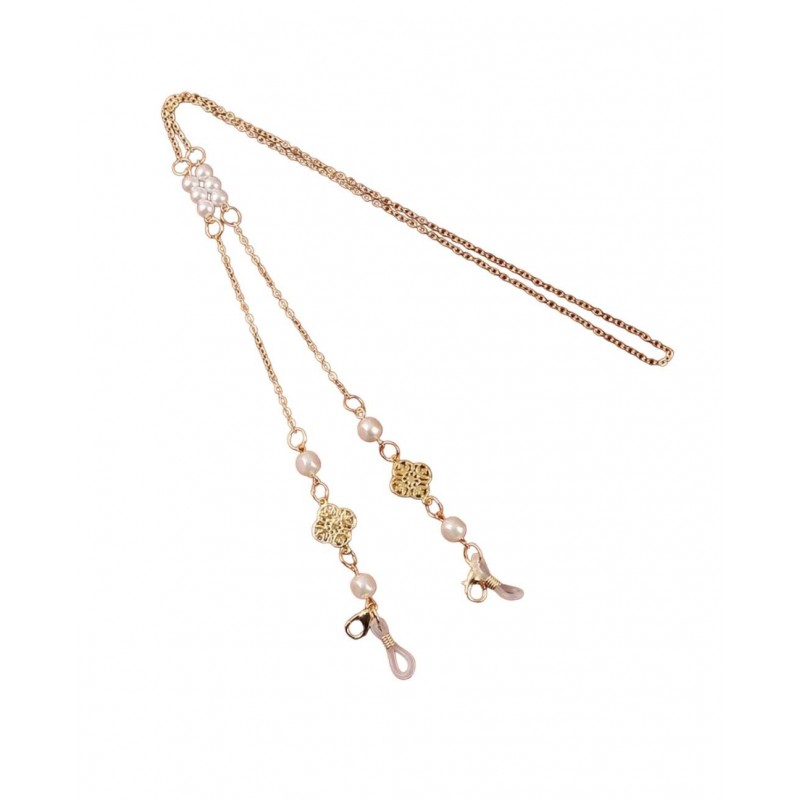 Łańcuszek do okularów cienki złoty kwiat cyrkonie 73cm LDK18 - obrazek 5