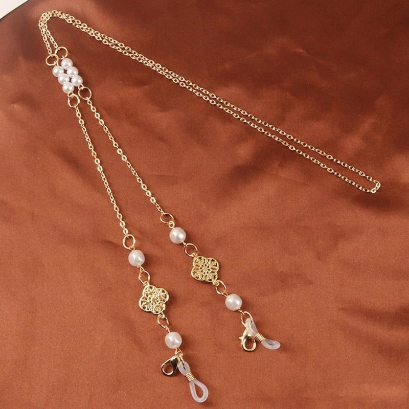 Łańcuszek do okularów cienki złoty kwiat cyrkonie 73cm LDK18 - obrazek 6