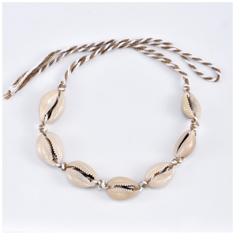 Bransoletka na stopę z muszelką podwójna B325 - obrazek 3