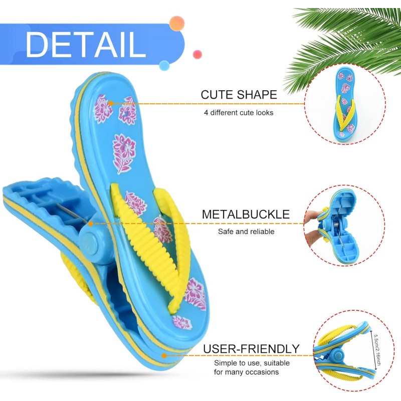 Klamra do trzymania ręczników Spinka 11,5 cm na plaże KLAPKI KLP07 2 szt - obrazek 5