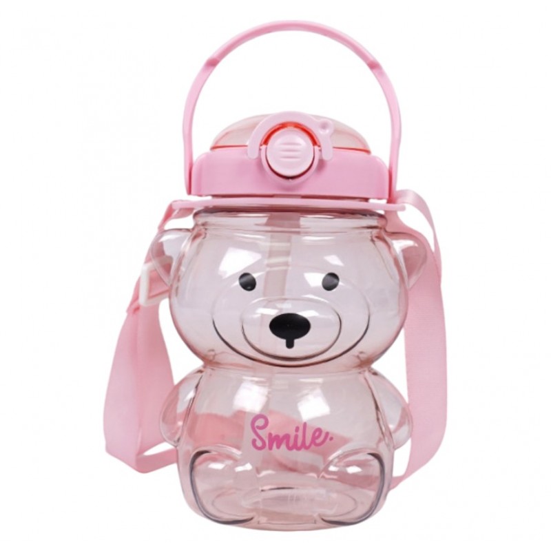 Butelka na wodę z uchwytem SWEET BEAR PINK 1000 ML BD27 - obrazek 4