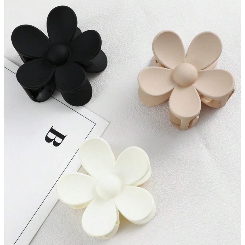 Spinka do włosów klamra XL kwiat biała 7x7,5 cm SP152B - obrazek 3