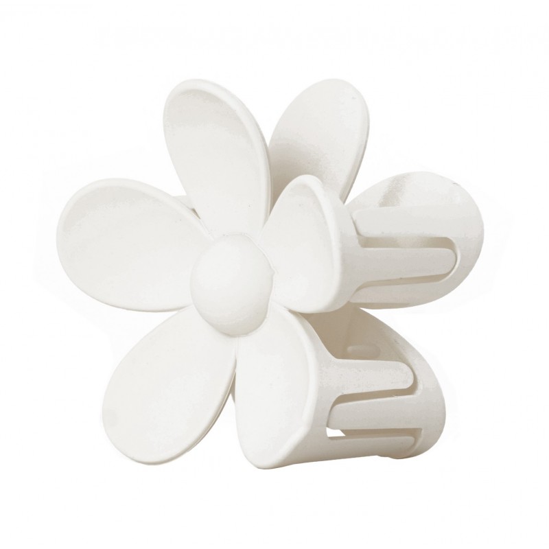 Spinka do włosów klamra XL kwiat biała 7x7,5 cm SP152B - obrazek 4