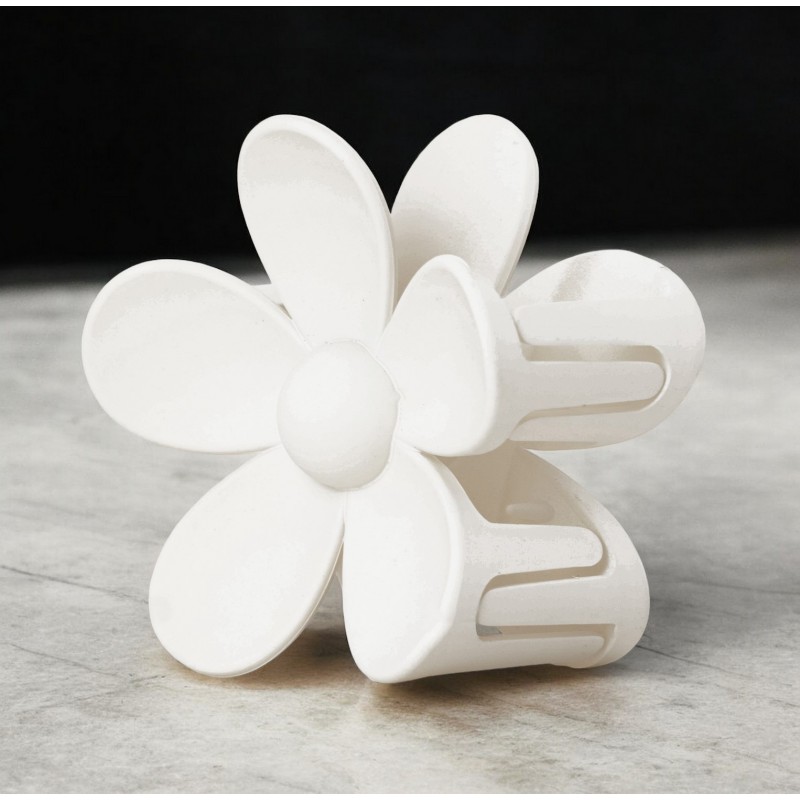 Spinka do włosów klamra XL kwiat biała 7x7,5 cm SP152B - obrazek 5
