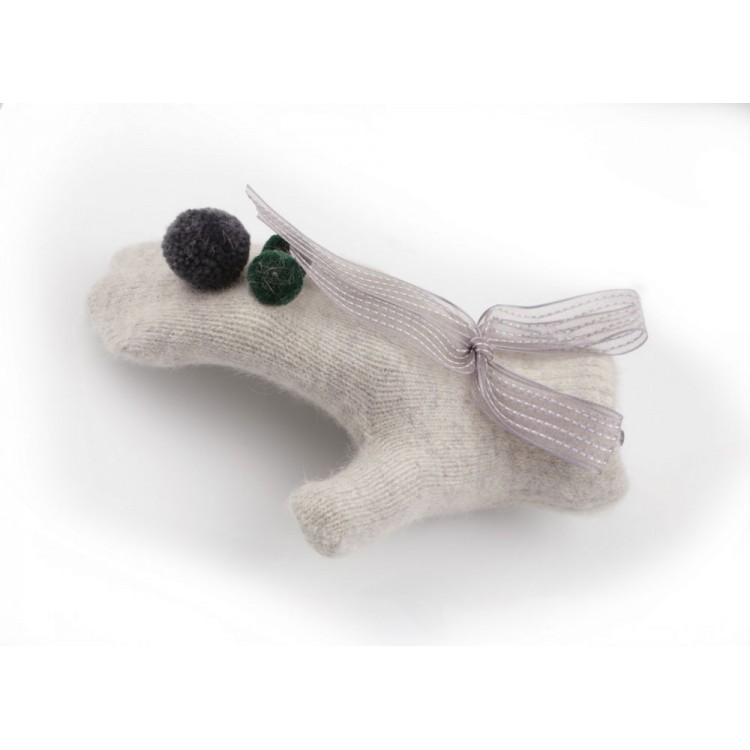 Rękawiczki CUTE pompony kokarda szare REK127 - obrazek 5