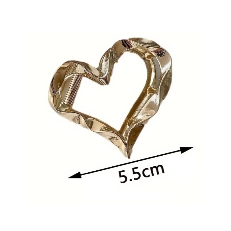 Spinka do włosów klamra ZŁOTE SERCE, metalowa mocna XL 5,5cm SP374 - obrazek 7