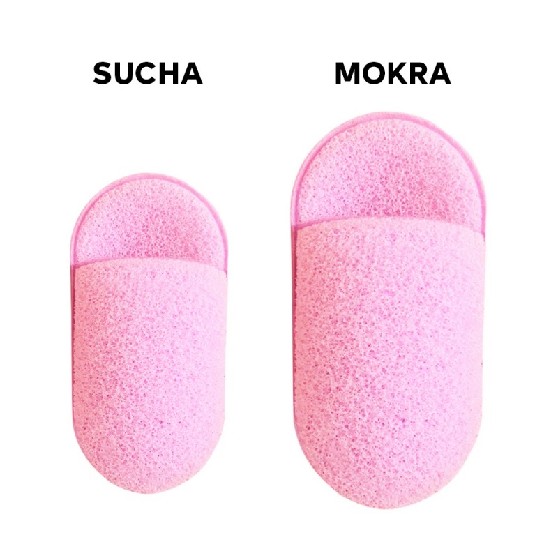 Gąbeczka do mycia twarzy na mokro, delikatny peeling 6,5x11cm 2 szt GB19 - obrazek 6