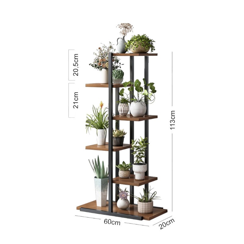 Kwietnik, regał, stojak na kwiaty 113x60x20cm jasno brązowy SZ16JBR - obrazek 3