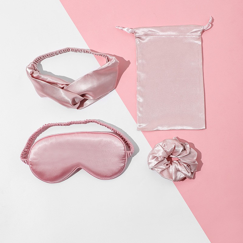 ZESTAW satynowych akcesoriów kosmetycznych, opaska do włosów, spania OPK19 - obrazek 3