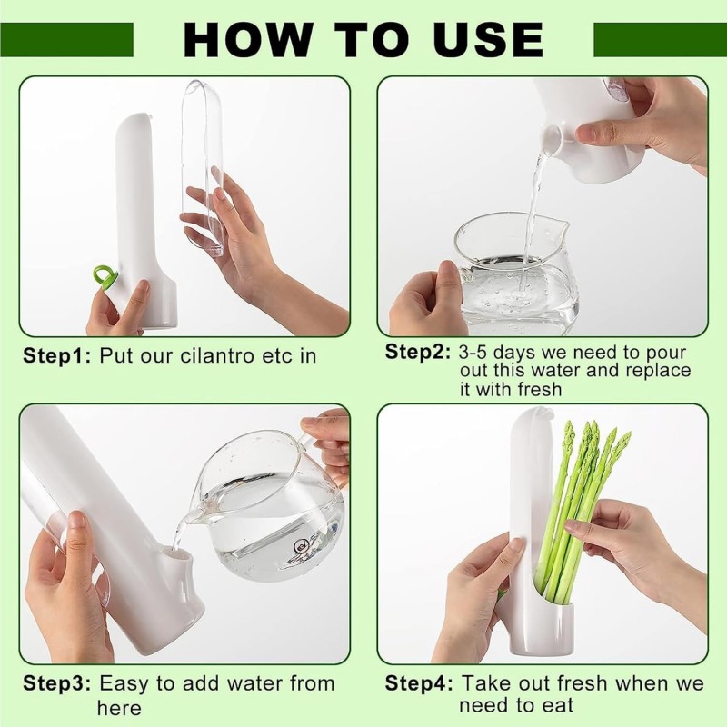 Pojemnik do przechowywania świeżych ziół, na miętę, warzywa do lodówki 25x6,5cm POJ08 - obrazek 7