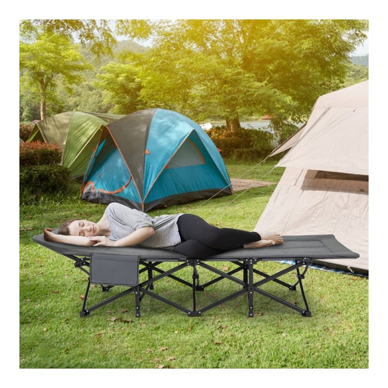 Łóżko turystyczne, polowe, kanadyjka 187 x 68cm składane z kieszonką AR05SZ - obrazek 5