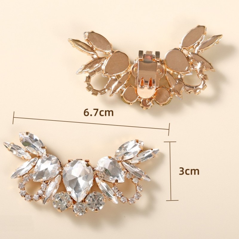 Klipsy do butów z kryształkami, cyrkoniami 2 szt. KDB49 - obrazek 5